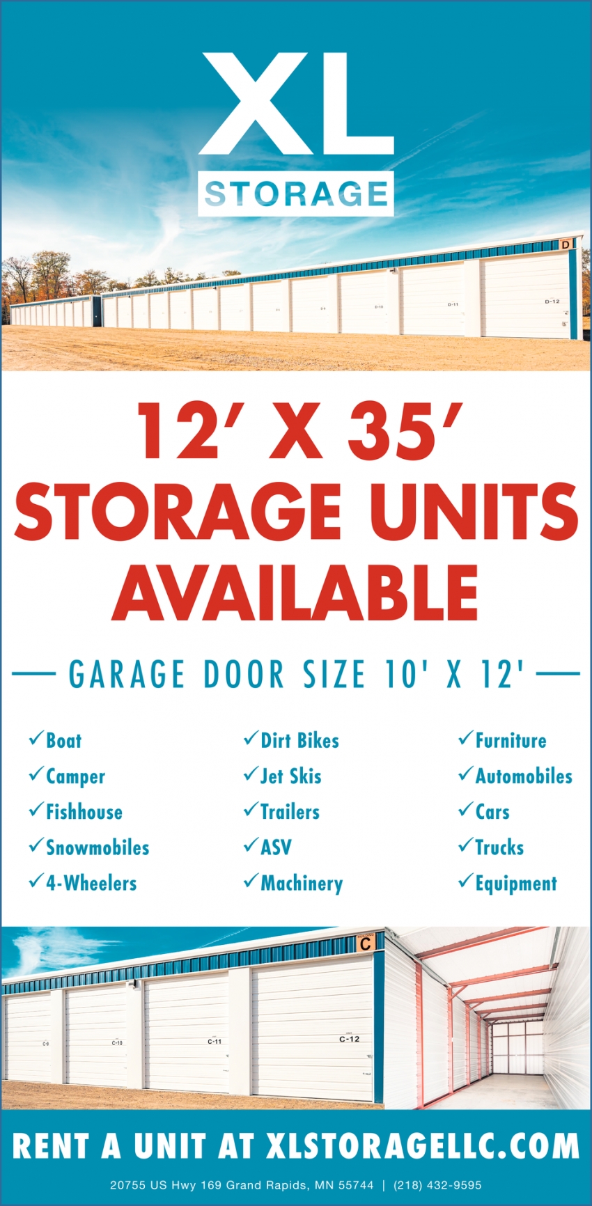 12' X 35' Storage Units Available
