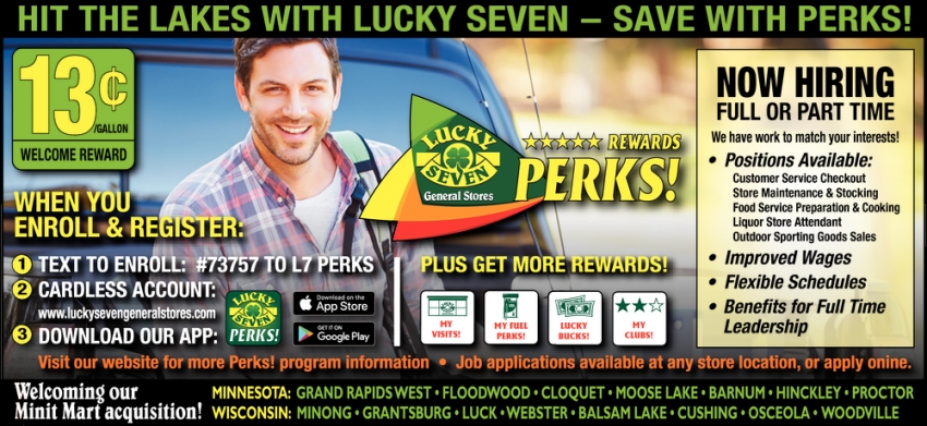 Hit the Lakes with Lucky Seven - Save With Perks!