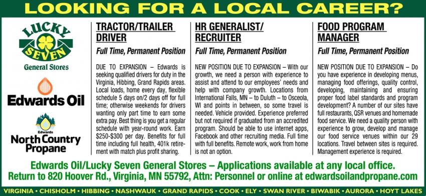 Looking For A Local Career?