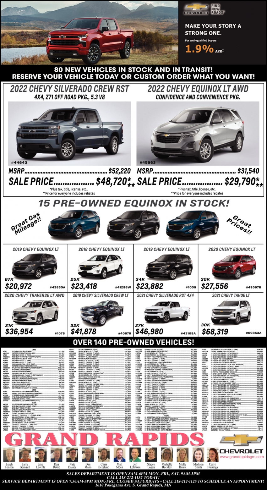 15 Pre-Owned Equinox In Stock!