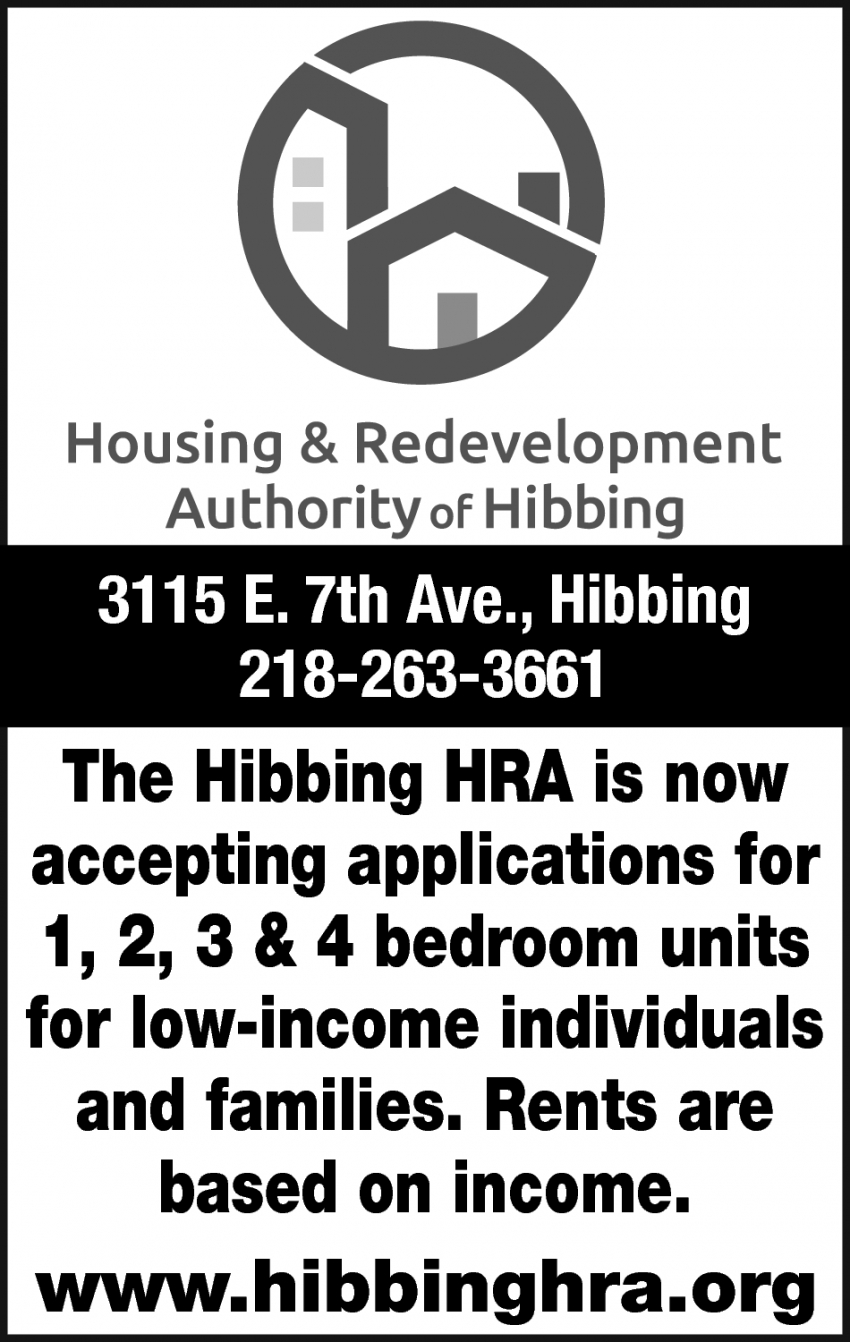 The Hibbing HRA Is Now Accepting Applications For