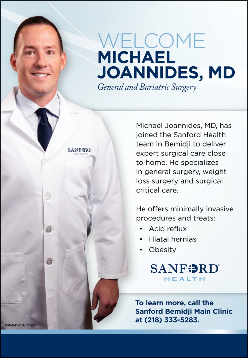 Welcome Michael Joannides, MD