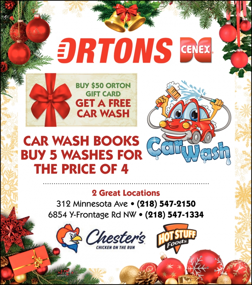 Buy $50 Orton Gift Card Get a FREE Car Wash