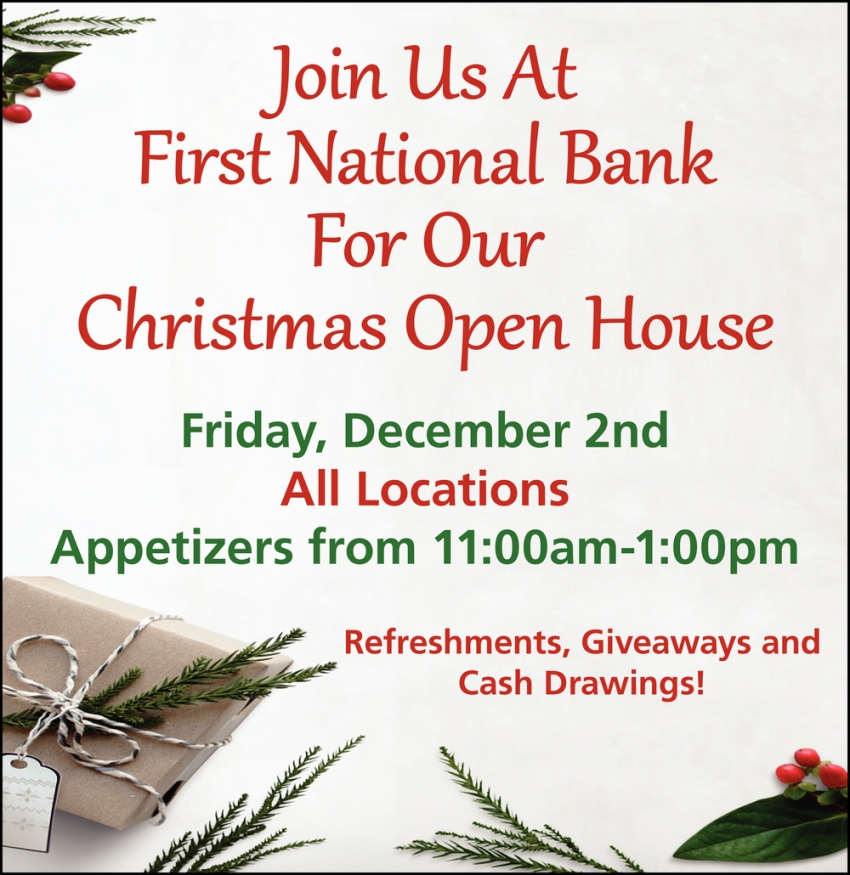 Join Us at First National Bank for Our Christmas Open House