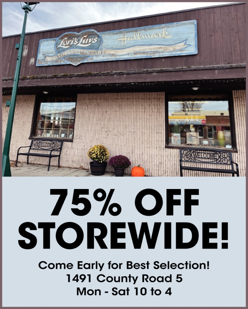75% Off Storewide!