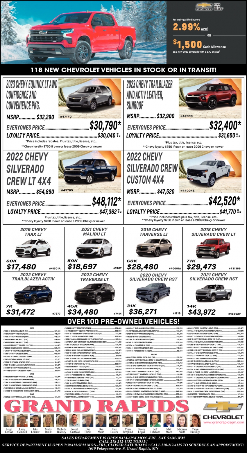 Over 100 Pre-Owned Vehicles!