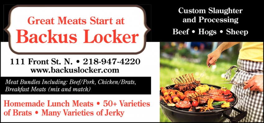Great Meats Start At Backus Locker