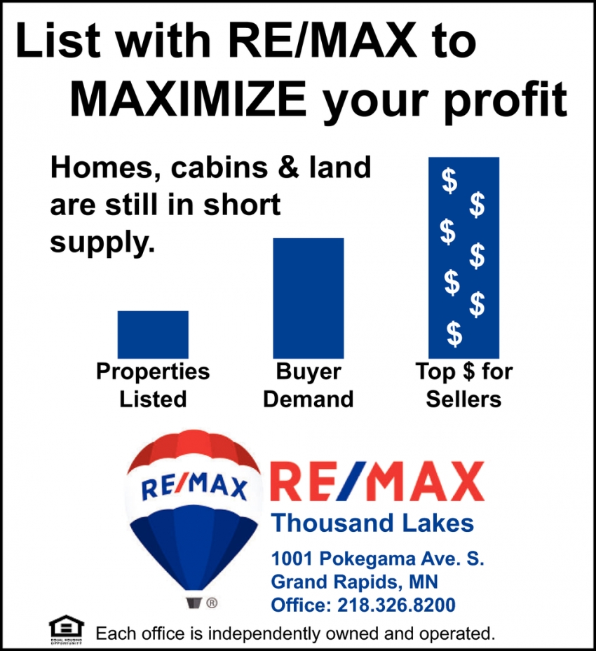 List With Re/Max To Maximize Your Profit