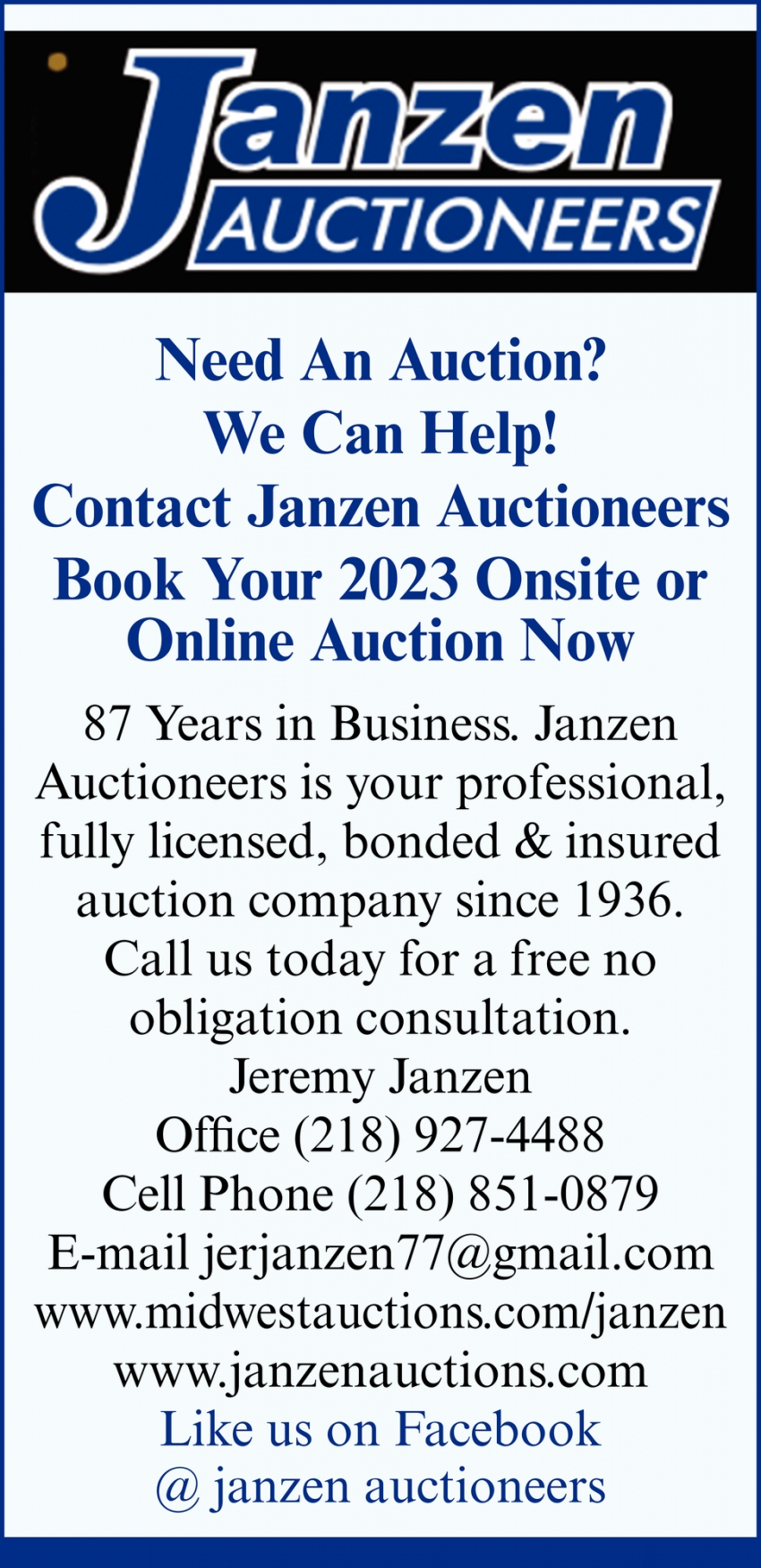 Need And Auction?