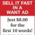 Sell it Fast in a Want Ad
