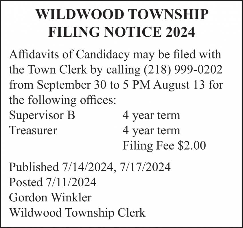 Filing Notice