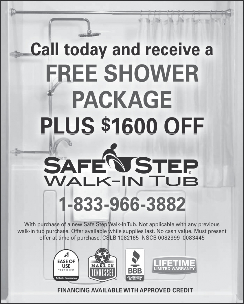 Call Today and Receive a Free Shower Package