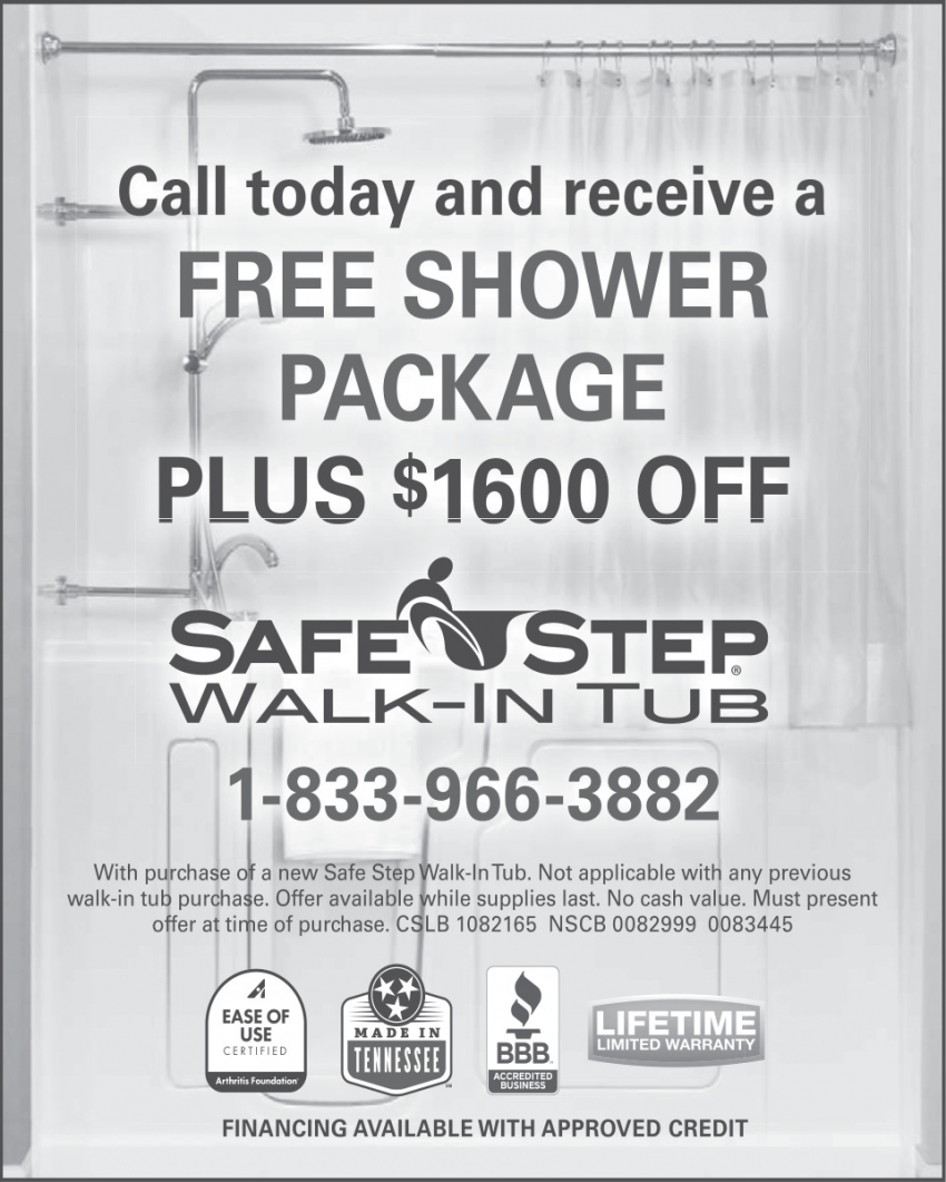 Call Today and Receive a Free Shower Package
