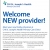 Welcome New Provider!