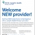 Welcome New Provider!