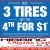 Buy 3 Tires Get the 4th for $1