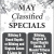 May Classified Specials