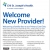 Welcome New Provider!