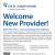 Welcome New Provider!