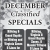 December Classified Specials 