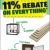 11% Rebate on Everything