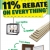 11% Rebate on Everything