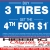 Buy 3 Tires Get the 4th for $1
