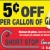 5 Cents OFF Per Gallon Of Gas