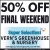 3 Day Sale - 50 % OFF (Everything Except Metal Plant Stands)