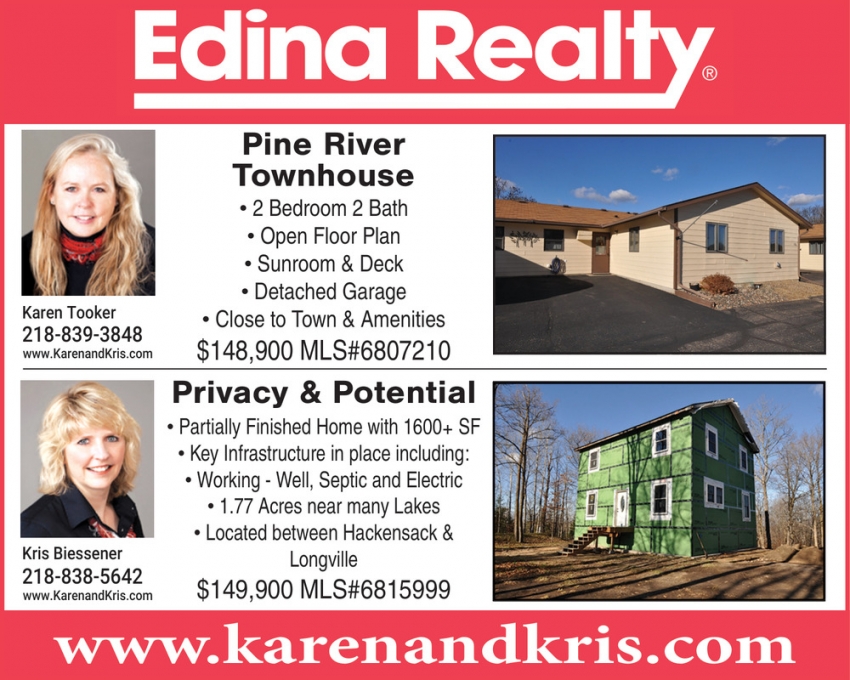 Edina Realty: Karen Tooker & Kris Biessener