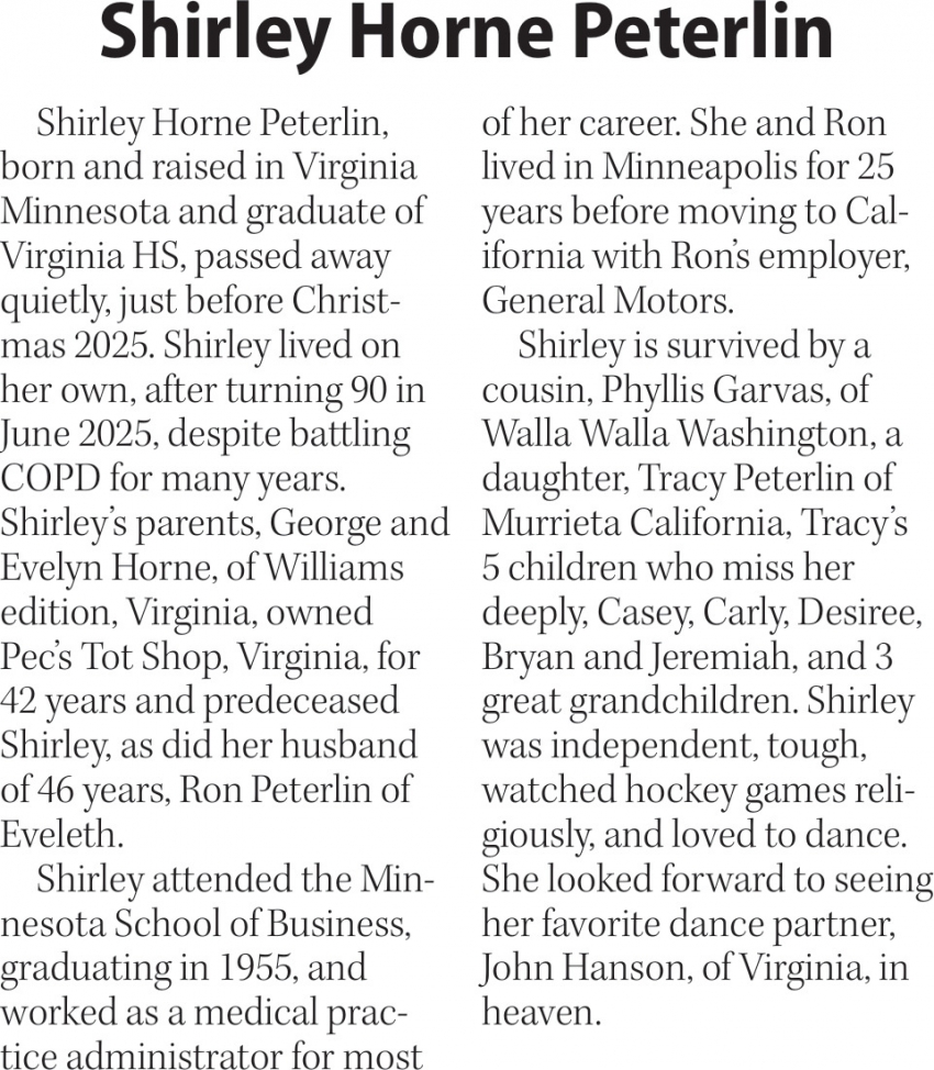 The Family of Shirley Horne Peterlin