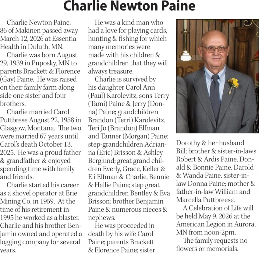 The Family of Charlie Newton Paine