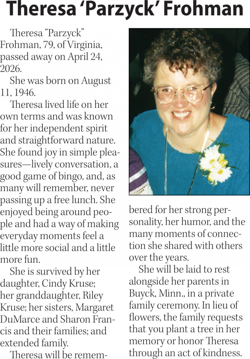 The Family of Theresa 'Paryck' Frohman