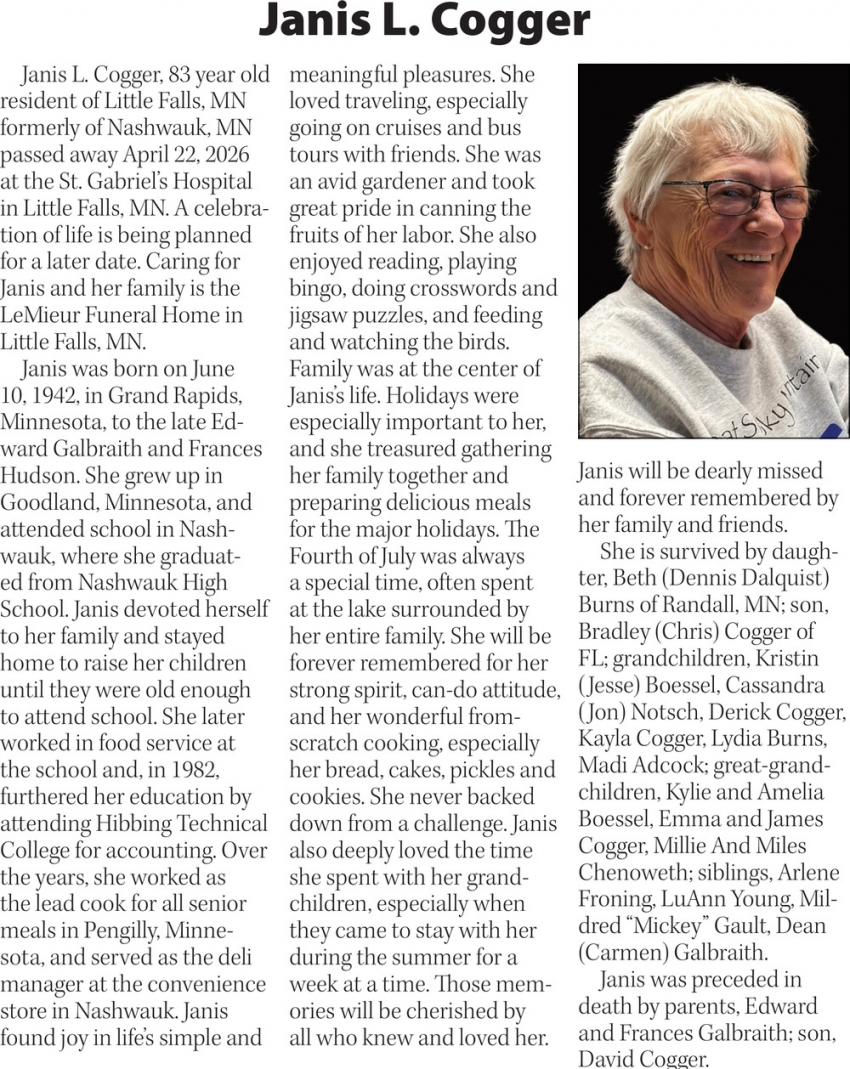 The Family of Janis L. Cogger