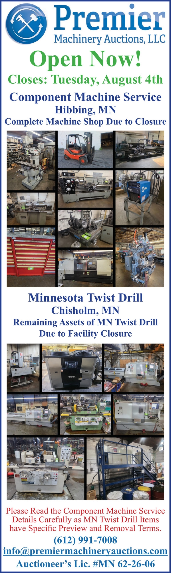 Premier Machinery Auctions, LLC