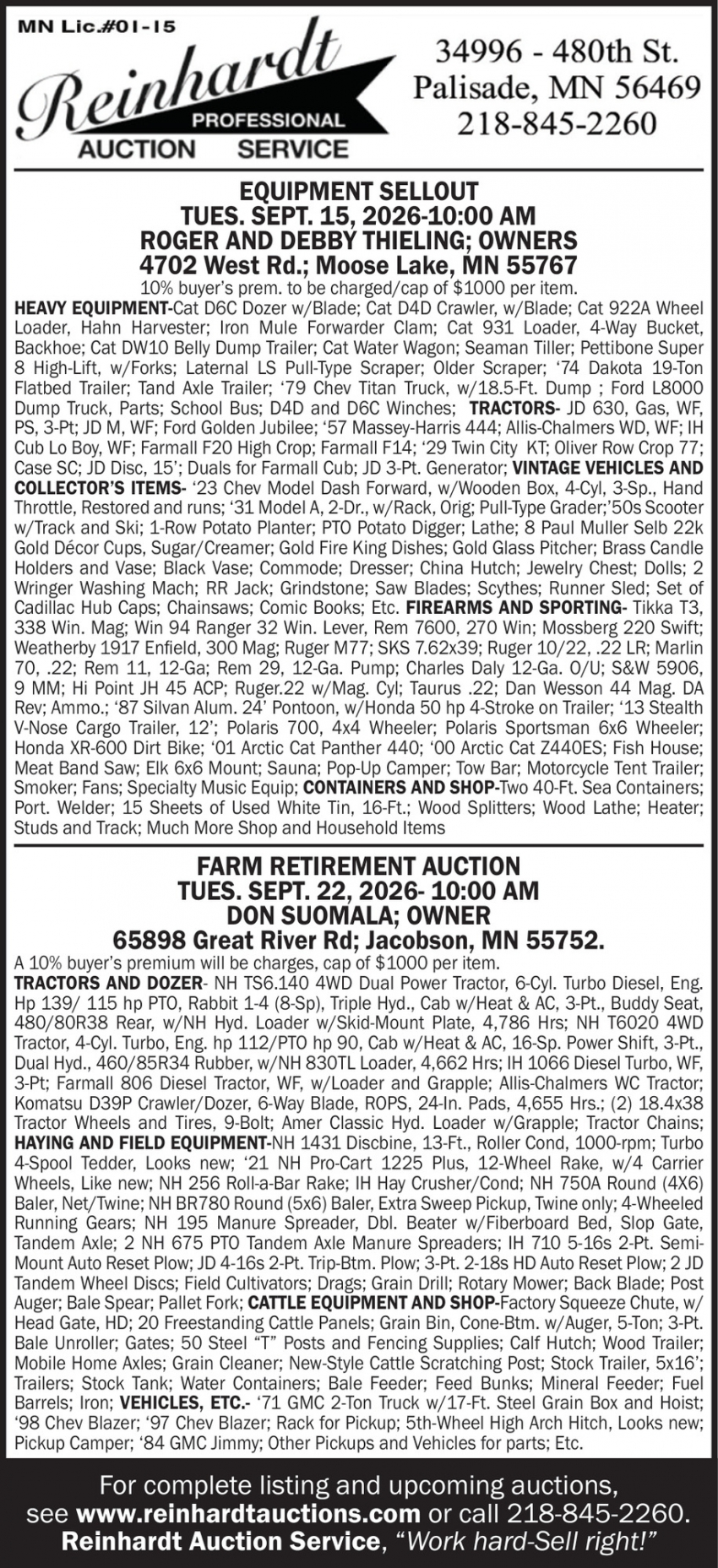 Reinhardt Auctions