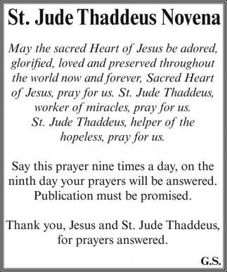 St. Jude  St jude prayer, Miracle prayer, St jude novena