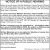 Notice of A Public Hearing