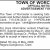 TOWN OF WORCESTER OFFICIAL NOTICE
