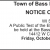 Notice of Public Test