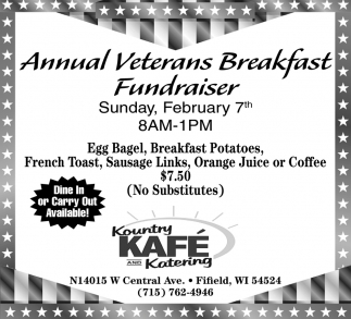 Annual Veterans Breakfast Fundraiser