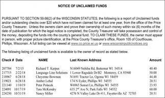 Notice of Unclaimed Funds