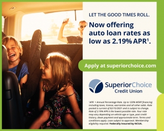 Now Offering Auto Loan Rates as Low as 2.19% AOR