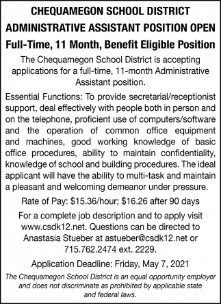 Administrative Assistant Position