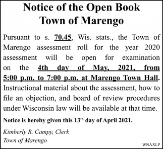 Notice of The Open Book