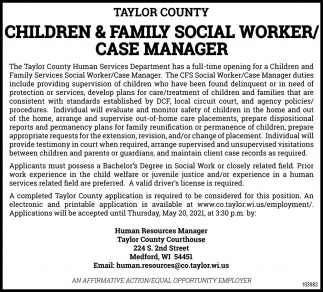 Children & Family Social Worker/Case Manager