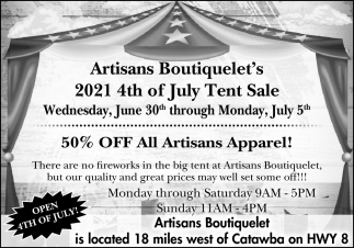 4th Of July Tent Sale