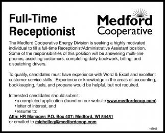 Full-Time Receptionist