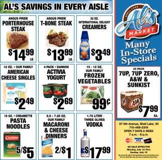 Many In-Store Specials