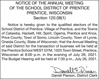 Notice Of The Annual Meeting